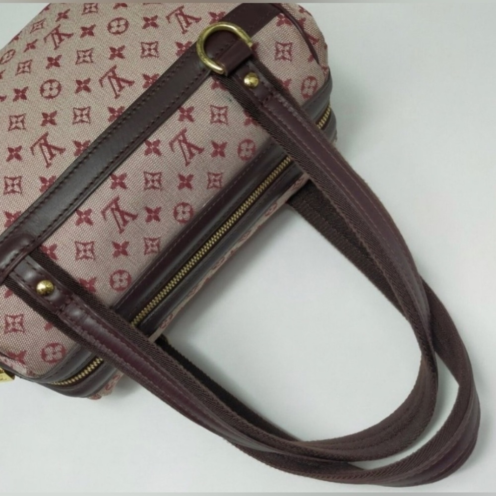 EUC Louis Vuitton Josephine Mini Lin PM Bordeaux Monogram Purse Bag - Authentic - Picture 8 of 9